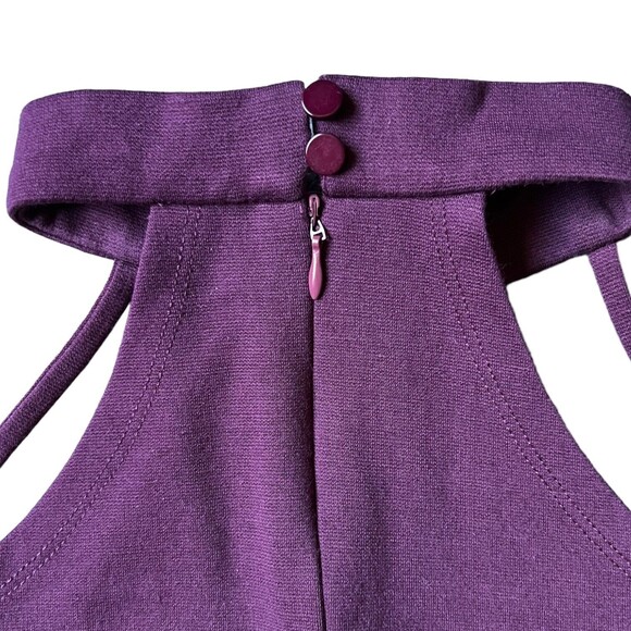 Charlotte Russe Harness Choker Crop Top Strappy Halter Shirt Medium M Purple - Picture 14 of 15